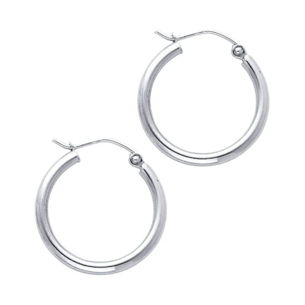 14K real gold Hoop Earrings | Hoop earrings | 2 mm thickness | 20 mm Dimeter |